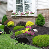 Garden Field Scarer Cats Set, Cat Silhouette Gardening Cat with Marble Eyes Mice Control Bird Decor 3PCS, Cats Set with Green Marble Eyes