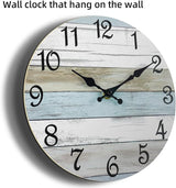 CHYLIN Wall Clock - 18 Inch Silent Non Ticking Wall Clocks Battery Operated, Larger Clock Decorative for Living Room, Kitchen (Blue)