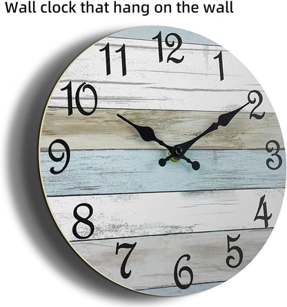 CHYLIN Wall Clock - 18 Inch Silent Non Ticking Wall Clocks Battery Operated, Larger Clock Decorative for Living Room, Kitchen (Blue)