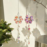 Crystal Flower Sun Catcher, Hanging Sunlight Catcher, Sun Catcher Crystals, Hanging Crystals for Decoration, Window Decoration, Birthday Gift (Transparent)