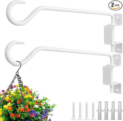 Aidoclip 2PCS Wall Mounted Plant Hanger, Indoor/Outdoor Decorative Hook for Hanging Plants, Windchime, Baskets – Rustic Iron Plant Holder, Ideal Wall Décor, Ceiling Hooks for Indoor Garden- (12in)
