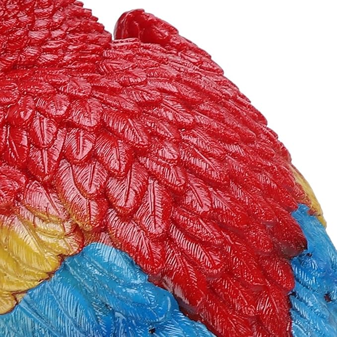 Parrot Decor Decorations for Outside Patio, Large Realistic Parrot Statues for Pool Deck Garden Yard Lawn, Lifelike Bird Sculpture Tropical Animal Figurines for Tree Wall Decor(Red)