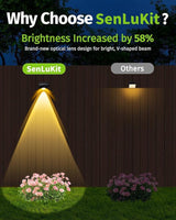 Solar Fence Lights Outdoor Waterproof High Brightness LED Spot Lens Deck Lights 7 Mode Warm & Cool White RGB Solar Powered Wall Lighting Decor for Outside Patio Step Backyard Railing Pool - 24 Pack