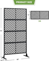 Hipicute 72" H×40" W Freestanding Metal Privacy Screen for Outdoor Patio - Heavy-Duty Rust-Resistant Decorative Fence Panel | Weatherproof Design | Patio Privacy Screen, Metal Freestanding