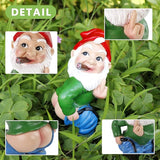 Garden Gnome Statue Outdoor Decor, Middle Finger Gnome Figurine Decorations Gnome Statue for Lawn Yard Balcony Porch Patio
