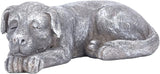Hapivida Dog Garden Statue, Puppy Garden Memorial Stone Sleeping Dog Sculpture Decor Outdoor Resin Realistics Sculptures Grey