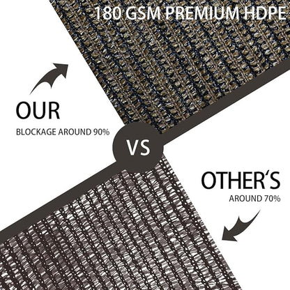 Houssity Brown 3' x 86' Balcony Deck Fence Privacy Screen Cover Panel Shade Cloth Fabric for Chain Link Fence Patio Pool Railing Driveway Walkway Porch Playground Dog Kennel Residence Commercial Use