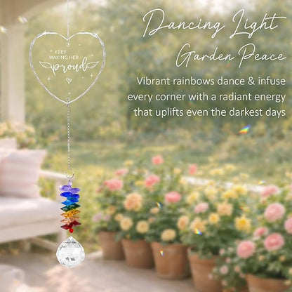 Memorial Suncatcher Sympathy Gift for Loss of Mother - Crystal Rainbow Maker - Bereavement Keepsake - Hanging Crystal Decor - Loss of Mom - Daily Remembrance