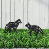 WADORN 2Pcs Raccoon Metal Decorative Garden Stakes, Black Raccoon Silhouette Metal Outdoor Statues Animals Garden Ornament Gifts Black Yard Art Decoration for Outdoor Backyard Patio Lawn Walkways