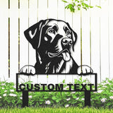Custom Labrador Retriever Garden Stakes Sign, Personalized Metal Dog Statue Garden Sign for Outside, Personalized Dog House Decor Welcome Sign Patio Gardening Decor Stake Gifts for Dogs Mom