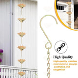 taman Rain Chain Set, 5.6ft Flower Rain Chain for Gutters,Functional and Decorative Replacement Downspout Rain Chain for Outside,Metal Divert Rain Catcher