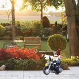 gofidin Resin Dwarf Statue Motorcycle Riding Funny Gnome Decoration Outdoor Yard Lawn Garden Gnome Statue Dwarf Figurine Home Ornaments