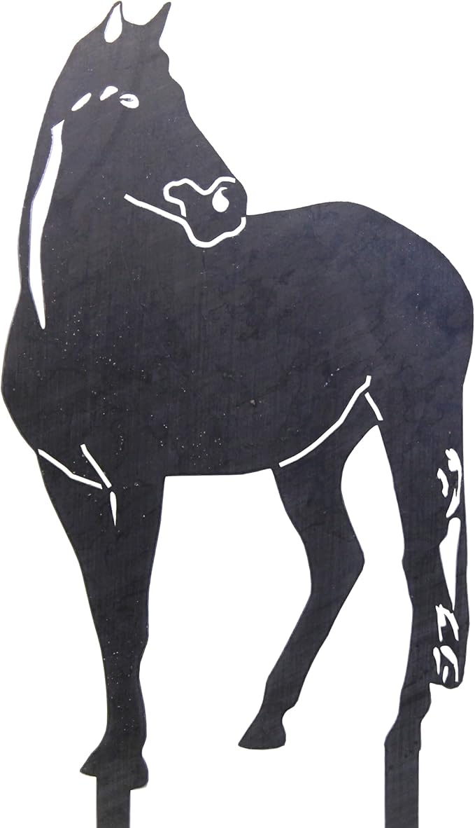 Corten Steel Horse Silhouette Rusting Yard Stake