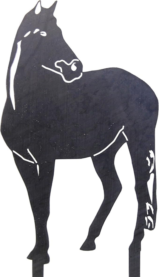 Corten Steel Horse Silhouette Rusting Yard Stake