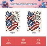 AVOIN colorlife God Bless America 4th of July Patriotic House Flag 28x40 Inch Double Sided Outside, American Stars and Stripes Memorial Day Yard Outdoor Decoration
