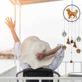 CoTa Global Golden Retriever Dog Wind Chime - Dog in Round Frame Hanging Decor with Bronze Tone Wind Chime Tubes and Round Wind Catcher, Indoor Outdoor Porch Patio Yard Garden Decoration - 35 Inches