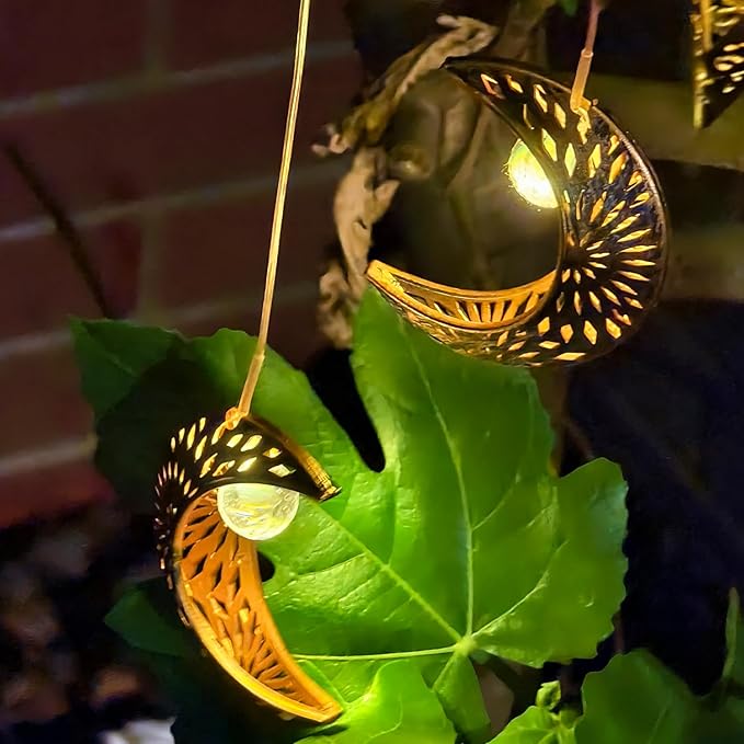 Solar Wind Chimes for Outside Lights Sun Moon Star Outdoor Hanging Decor Warm Lights Prefert Gifts for Mom Wife Outdoor Windchimes for Garden Yard Patio Christmas Birthday Mothers Day