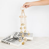 Wind Chimes Outdoor, Wooden Wind Chimes with 10 Gold Bells,Melody Light Tone,Classic Zen Garden Cute Wind-Chime Home Hanging Décor for Relaxation, Grace, Patio, Garden, Indoor Peace,Bedroom