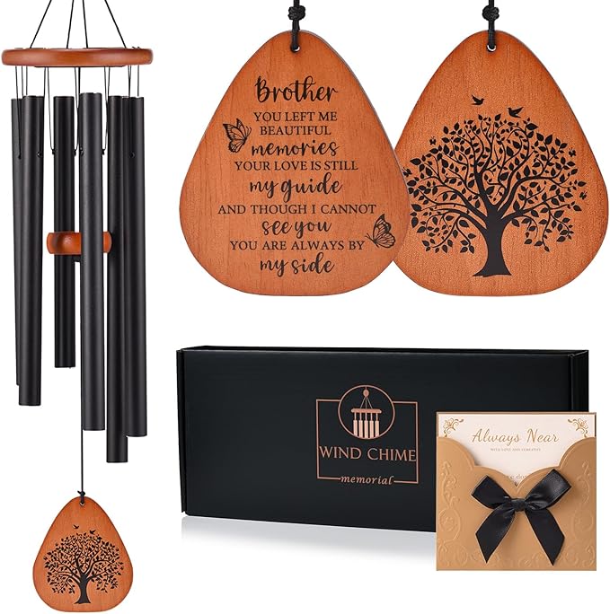 AMBOBE Memorial Gifts for Loss of Brother, 32" Memorial Wind Chimes for Loss of Brother Sympathy Gifts, Remembrance/Bereavement Gifts for Loss of Brother, Windchimes in Memory of Brother