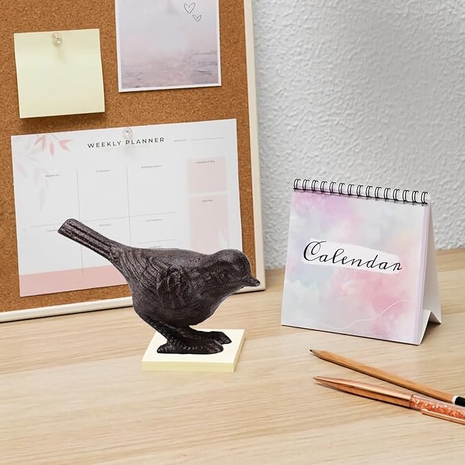 Cast Iron Bird Sculpture Bird Statue Tabletop Decor Figurines, Creative Animal Statues Indoor Outdoor Garden Home Decoration