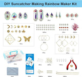 DIY Crystal Suncatcher Kit with Wind Chime/2pcs Large Prism,Dream Catchers Arts and Crafts Kits for Adults Hobbies,Sun Catchers Beads with Butterfly for Indoor Window Hanging Outdoor Decor Gifts