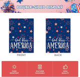 AVOIN colorlife God Bless America 4th of July Patriotic House Flag 28x40 Inch Double Sided Outside, Stars and Stripes Yard Outdoor Decoration