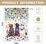 Patriotic Dog House Flag 28 x 40 Double Sided for Outside Large 4th of July Black Lab Garden Flags White Chocolate Labrador 250 Anniversary USA Independence Memorial Day Decor