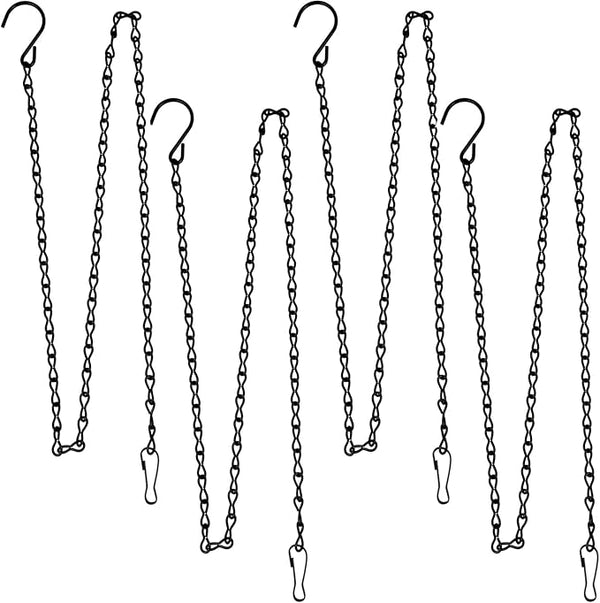 YINGFENG 4 Pack 35 Inches Hanging Chains Black, Garden Plant Hangers, for Bird Feeders, Billboards, Chalkboards, Planters, Lanterns, Wind Chimes and Decorative Ornaments
