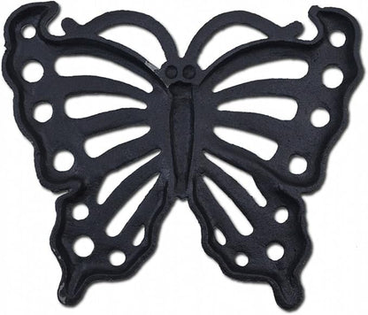 Decorative Butterfly Stepping Stone Verdigris Cast Iron Flagstone 11" Wide