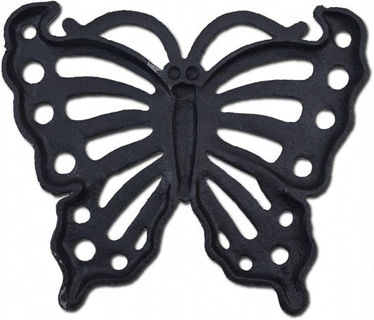Decorative Butterfly Stepping Stone Verdigris Cast Iron Flagstone 11" Wide