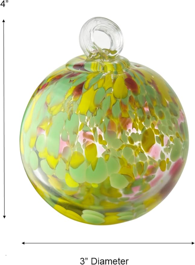 Dale Tiffany Hand Blown Glass, 3" Diameter Blossom, Tree of Life Collection, Witch Globe Hanging Garden Indoor/Outdoor Decorative Ornament Gazing Ball
