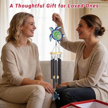 Wind Chimes for Outside Metal Aluminum 41.7" Inches Wind Chime with Turtle Outdoor Decor Large Unique Wind Chimes for Festivals/Birthday for Mom Dad Grandma Home Garden Patio Decor