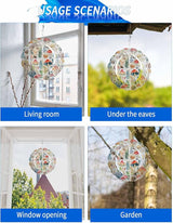Stainless Steel Wind Spinner for Yard Garden Decoration, Watercolor Mushroom Plant Hand Drawn Retro Round Wind Sculpture Spinner 3D Crafts Hanging Ornaments for Indoor Outdoor, 8 Inch