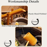 Indoor Outdoor Bamboo Fountain, Bamboo Traditional Japanese Rocking Water Fountain, Zen Garden Decor with Water Pump, 6W Solar Panel, 2M Tube, for Garden Terrace Pond