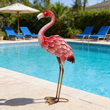 Ratuor Metal Flamingo Yard Decor Garden Statues,Outdoor Pink Flamingo for Backyard Patio Porch Decoration,Valentine's Day,Wedding,Party,Lawn Decorations