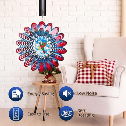 Battery Operated Wind Spinner Motor 30RPM | Hanging Display for Wind Spinners, Windchimes, Suncatchers,Disco Mirror Ball, Garden/Christmas Decor