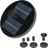 Solar Fountain, Round Solar Water Fountain Pump for Bird Bath, 1.6W Floating Solar Landscape Fountain for Garden Decoration Pool Pond