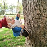 Climbing Gnomes Tree Faces Decor Outdoor for Yard - Cute Gnome Garden Statue Art Resin Dwarf Sculpture for Outdoor Decoration Ornaments