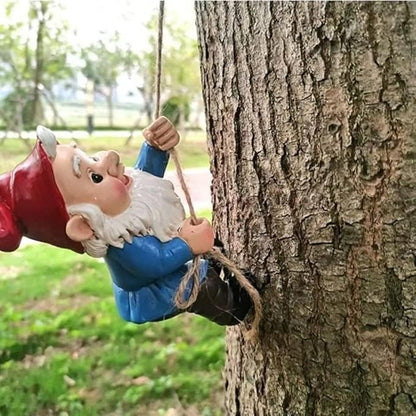 Climbing Gnomes Tree Faces Decor Outdoor for Yard - Cute Gnome Garden Statue Art Resin Dwarf Sculpture for Outdoor Decoration Ornaments
