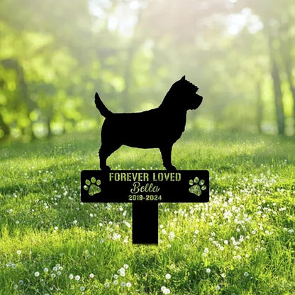 Custom Cairn Terrier Dog Metal Memorial Garden Stake Personalized Pet Grave Marker Name Sign Remembrance Stake Decor Sympathy Dog Loss,Outdoor Statues for Yard Garden Lawn Patio Pathway Grave.