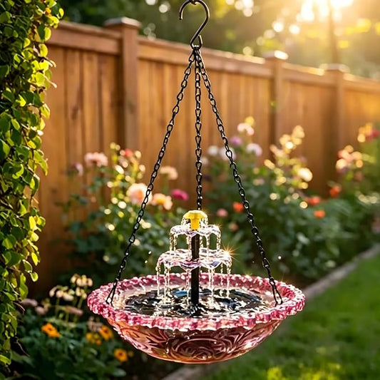 Solar Bird Bath Fountains & Bird Bath Solar Fountain for Bird Bath, Solar Powered Water Fountain Pump for Outdoor Garden Yard Patio Pond Pool Decoration (Purple)
