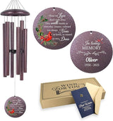 ASTARIN Personalized Cardinal Wind Chime Memorial, Customized Sympathy Wind Chimes for Loss of Loved One, in Memory of Loved Ones Lost, Bereavement Gifts Windchimes Outdoor, Produced in USA