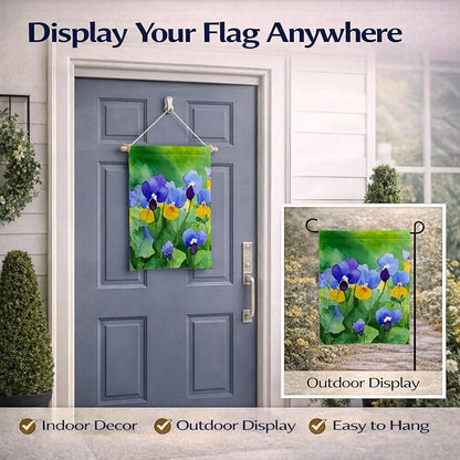 Caroline's Treasures Illinois Violet in Watercolor Garden Flag Mailbox Flag Decorative Yard Flag Banner Outside Patio Artwork Yard Flower Beds, Garden Size, Multicolor