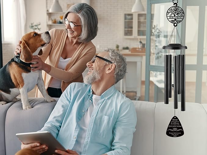 37" Tree of Life Retirement Wind Chimes - Large Deep Tone Personalized Retirement Gifts for Women & Men, Happy Retirement Decorations, Thank You Appreciation Gift for Coworker, Teacher, Nurse
