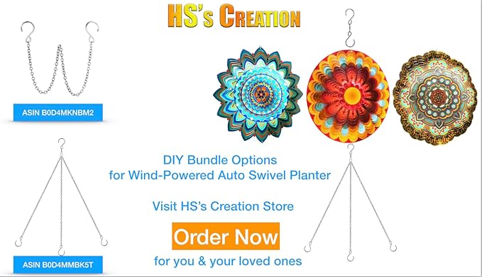 HS's Creation 6 Pack Dual Swivel S Hooks for Indoor Outdoor Organization Spinning Hanger Wind Chimes Spinner Prism Windsocks Hanging Plant Hanging Crystal Ornaments Rainbow Maker Pendant Etc.