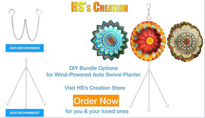 HS's Creation 6 Pack Dual Swivel S Hooks for Indoor Outdoor Organization Spinning Hanger Wind Chimes Spinner Prism Windsocks Hanging Plant Hanging Crystal Ornaments Rainbow Maker Pendant Etc.
