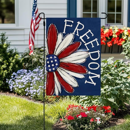 CROWNED BEAUTY Patriotic Garden Flag 12x18 Double Sided Small Burlap 4th of July Decoration for Outside Yard