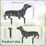 2 Pcs Dog Garden Stakes for Outside, Dachshund Garden Stakes, Iron Dog Statues, Outdoor Decorative Metal Dogs Garden Statues for Patio, Lawn, Balcony, and Dogs Lovers
