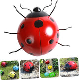 balacoo 1pc Seven Star Ladybug Ornament Animal Garden Statues Iron Ladybug Ladybugs Wall Sculptures Metal Ladybug Wall Art Outdoor Fencing Decor Ladybug Crafts Iron Parts Red Beetle, 29X22X11CM
