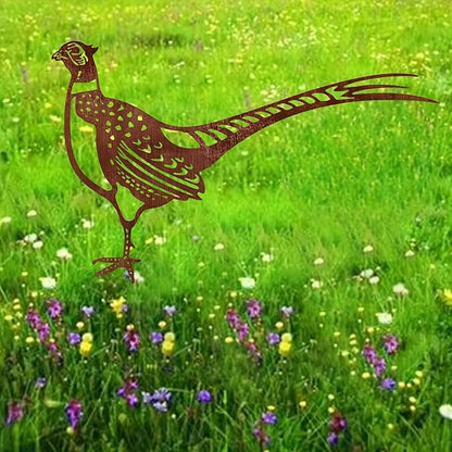 Pheasant Metal Garden Stake - 11.81" Realistic Bird Yard Art, Handcrafted Outdoor Metal Sculpture for Gardens, Patios & Walkways, Durable Floor Decor for Bird Lovers & Nature Enthusiasts